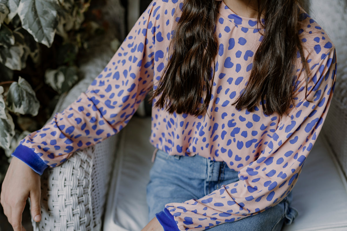 Polera Pecas Azules 6 y 10 años