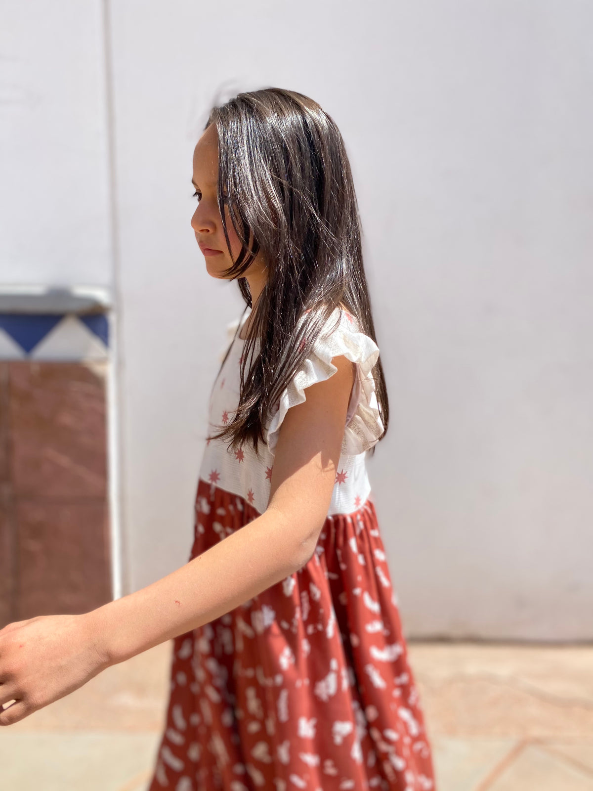 Vestido Estrellado Terracota 4 años