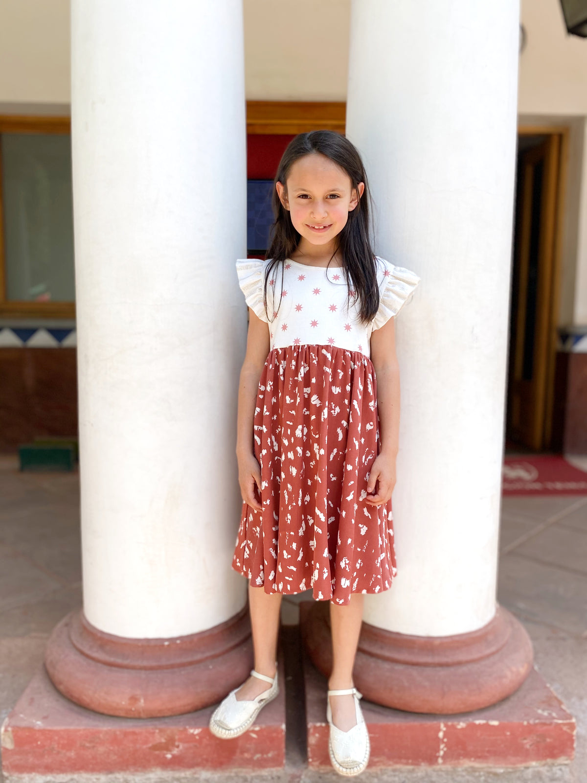 Vestido Estrellado Terracota 4 años