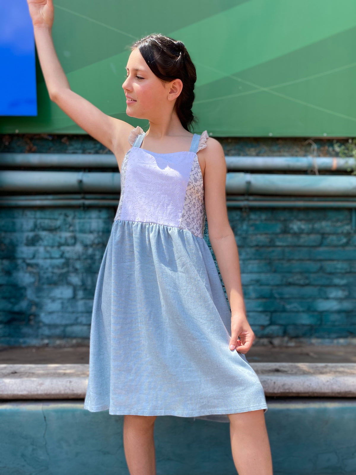 Vestido Celeste 2 y 12 años