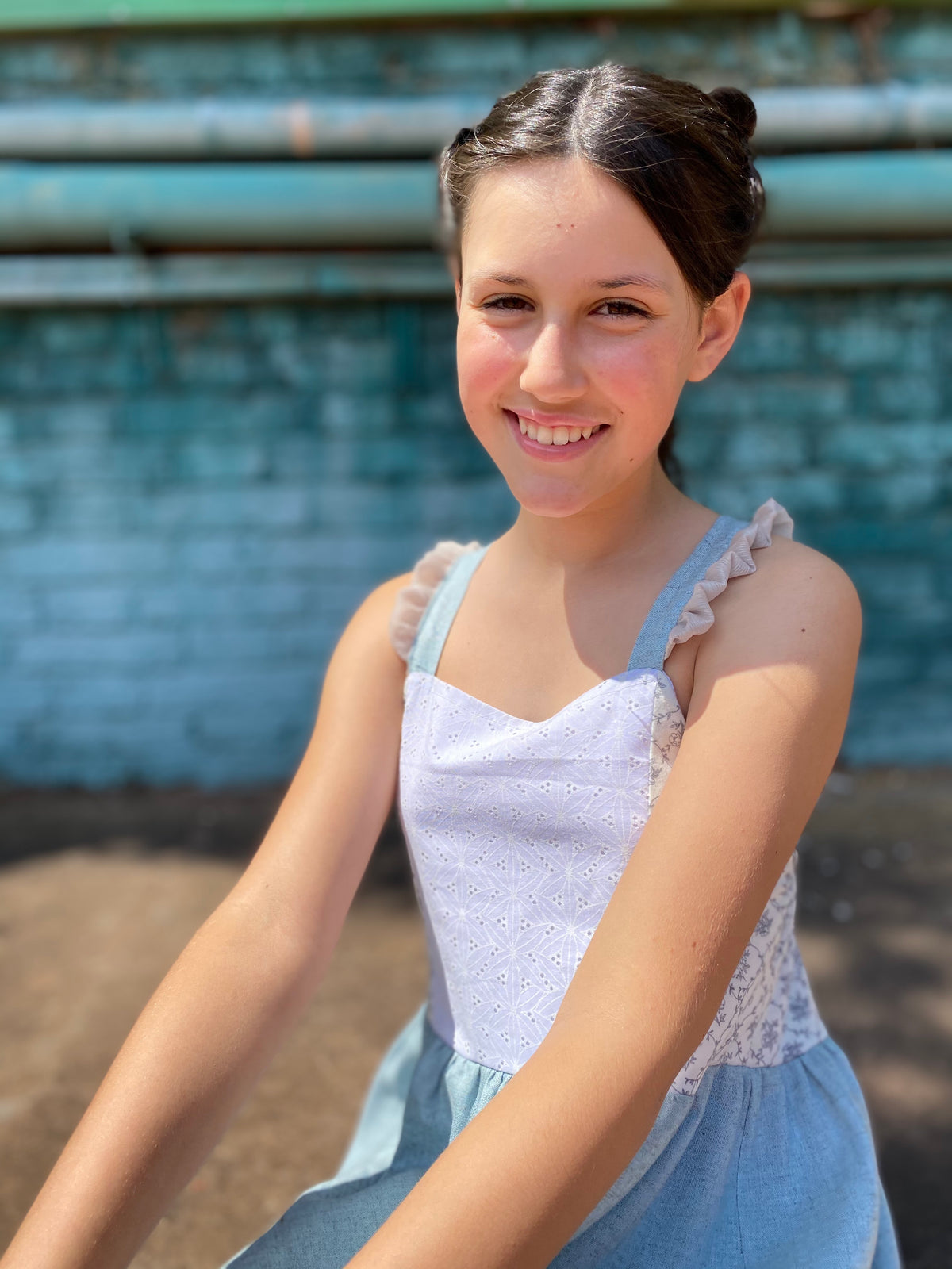 Vestido Celeste 2 y 12 años