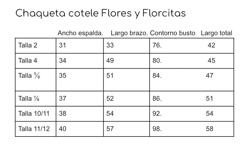 Chaqueta Cotelé Flores 9/10 años